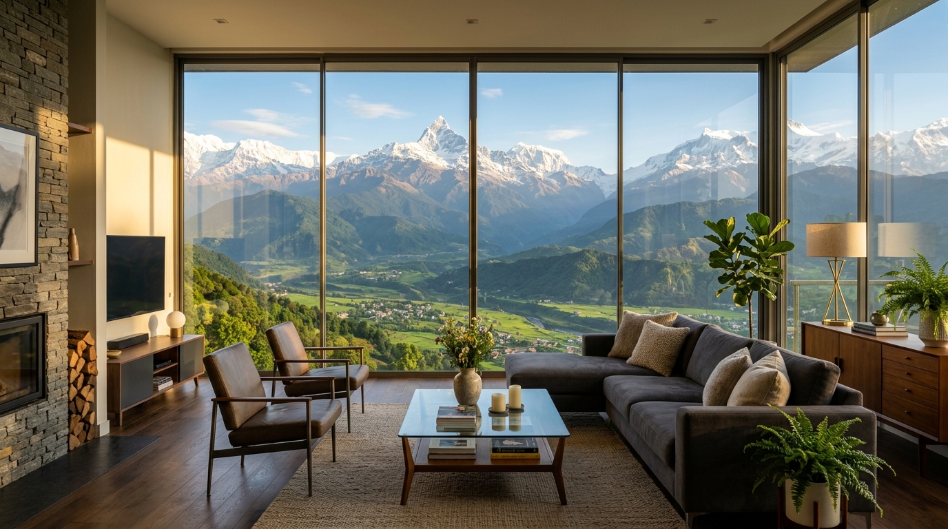 Scenic Living Room & Valley Views