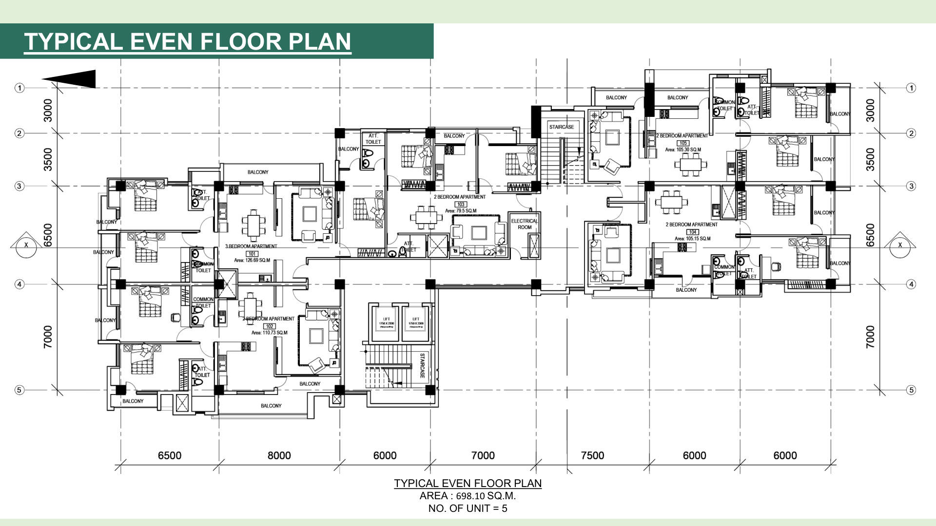 Typical Even Floor Plan