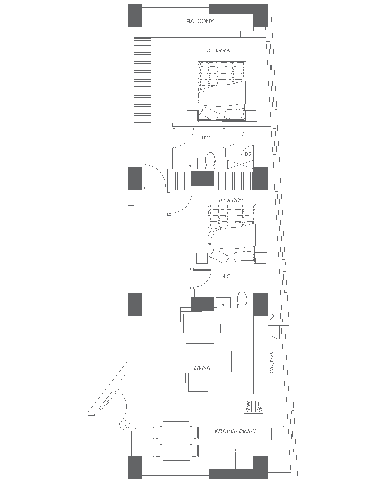 UNIT A 3D Floor Plan