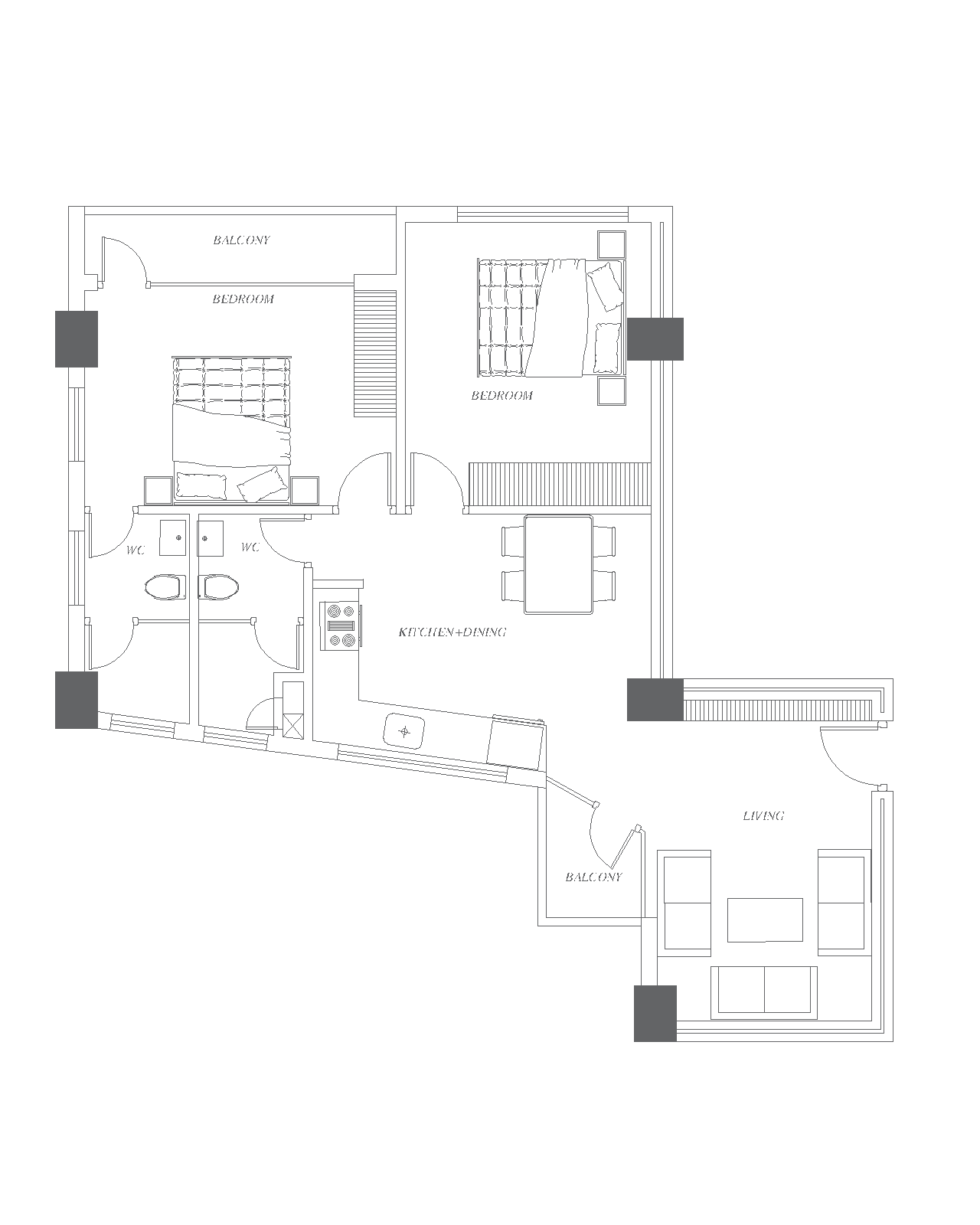 UNIT B 3D Floor Plan